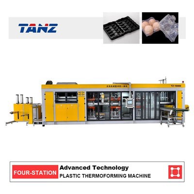 Mesin Blister Plastik PET PP PS Mesin Thermoforming Plastik Empat Stasiun